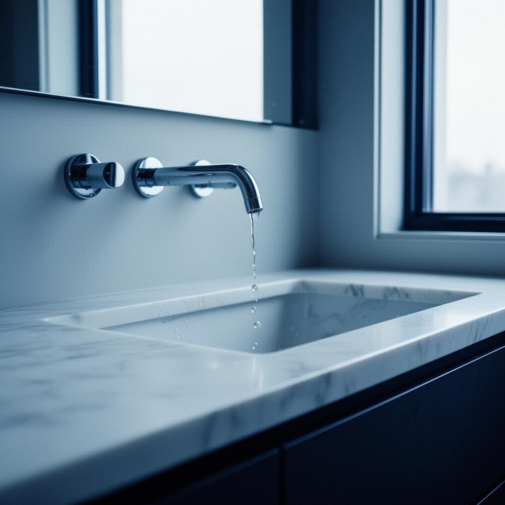 Modern Ottawa bathroom with chrome wall-mounted faucet